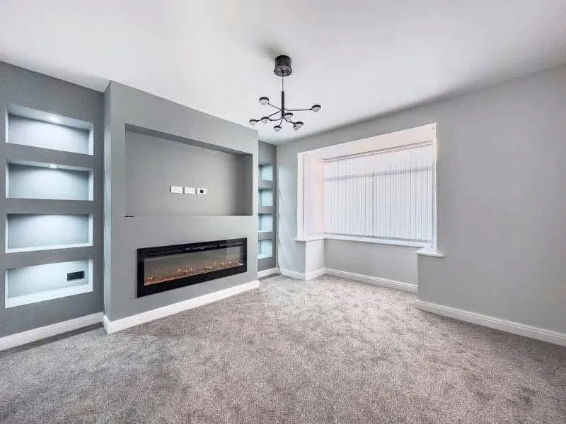 Interior painting grey lounge alcoves