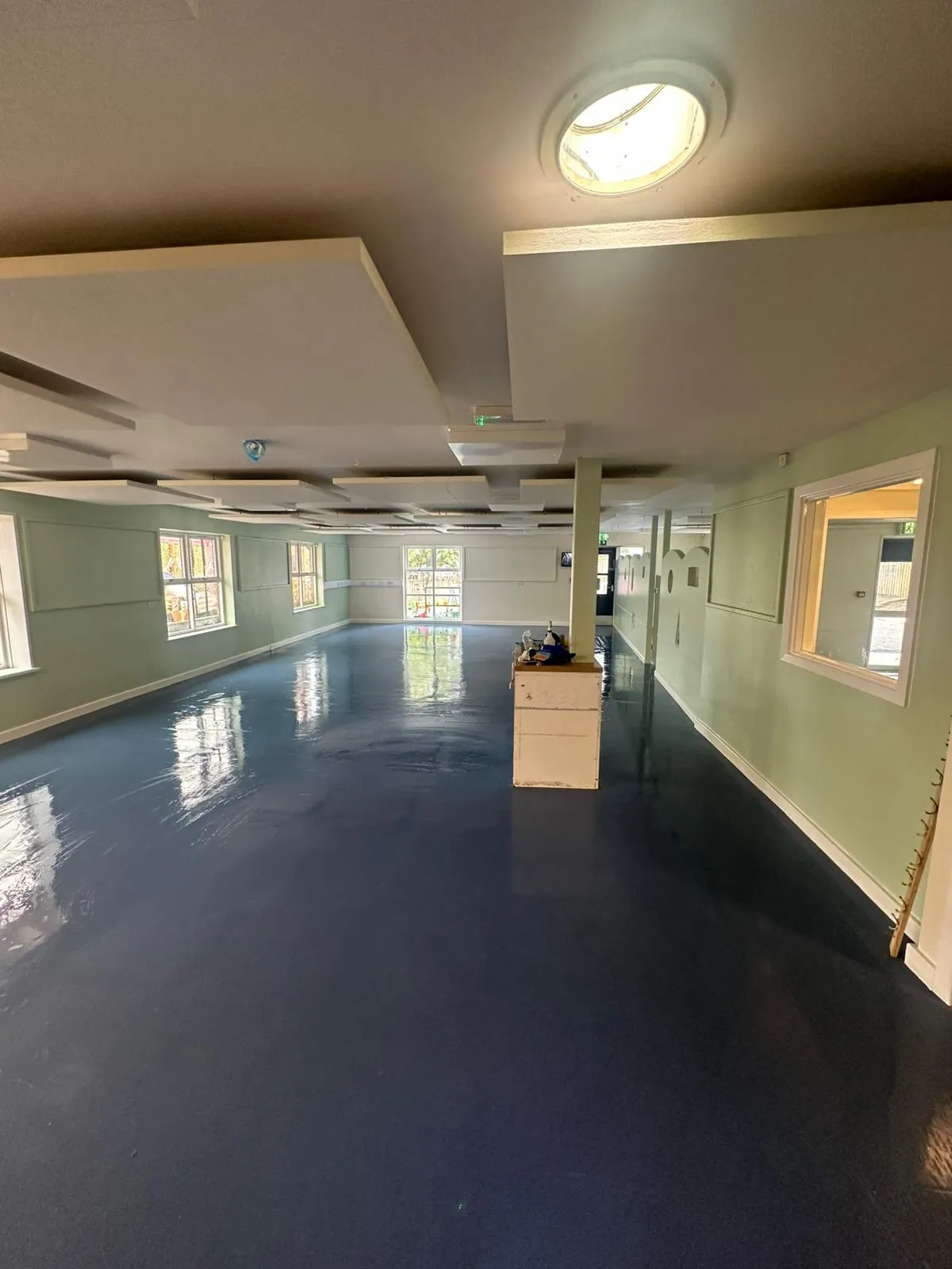 Commercial interior painted floor